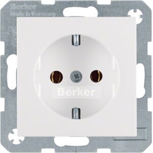 Berker- Priza SCHUKO  16A, 250V (mecanism), alb polar mat S.1/B.3/B.7