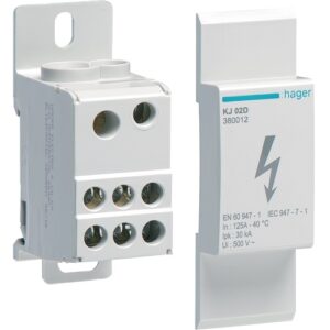 Hager- Bloc distributie 1P, 125A, 1x35/1x16/6x16mm², capac detasabil, 1.5M