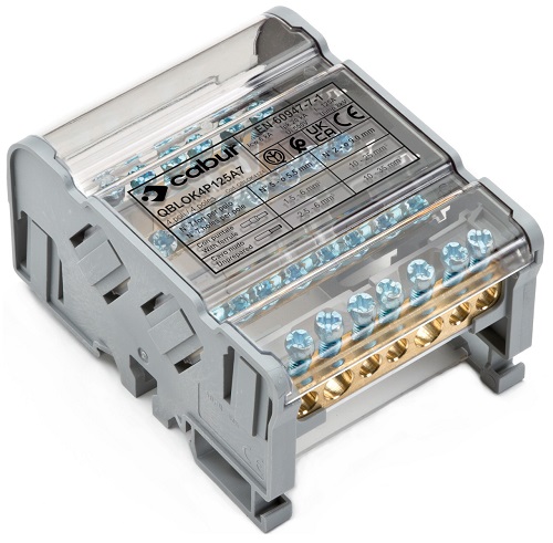 Schrack- Bloc distributie 4P, 125A, 2x 25/5x 6mm², 4M - imagine 2