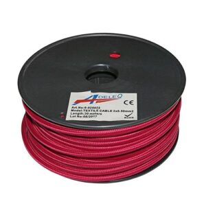 Cablu 2x0.50mm², flexibil, textil, fuchsia (rola 30ml)