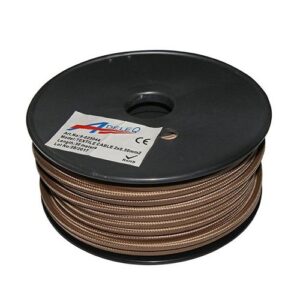 Cablu 2x0.50mm², flexibil, textil, maro (rola 30ml)