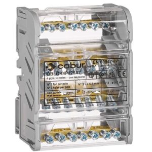 Schrack- Bloc distributie 4P, 125A,  2x 25/5x  6mm², 4M
