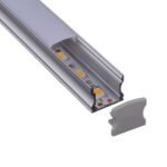 Profil Banda LED 17x15, Aluminiu, cu dispersor, aparent, IP44, PLUS (2ml)