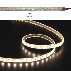 Banda LED SMD 14,4W,  24V DC, 3000K (alb cald), 120 LED/m, 10mm, Dimabila, IP67 (rola 5ml)