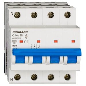 Schrack MCB AMPARO- Disjunctor 4P (3P+N), 10A,  6kA, curba C, 4M