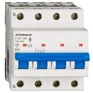 Schrack MCB AMPARO- Disjunctor 4P (3P+N), 20A,  6kA, curba C, 4M