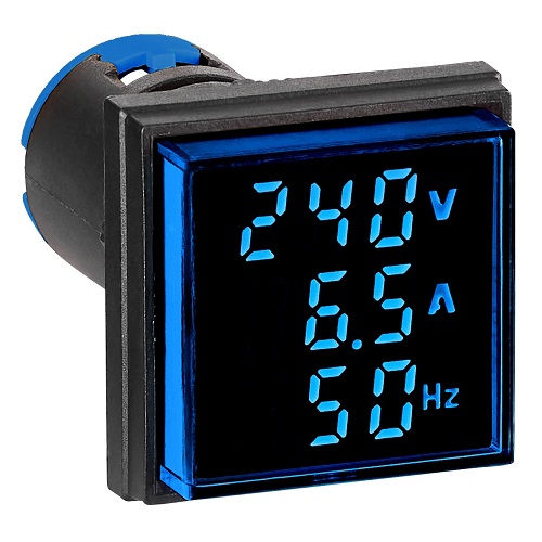 Schrack- Multimetru Digital 0-100A/50-500V AC, patrat, albastru