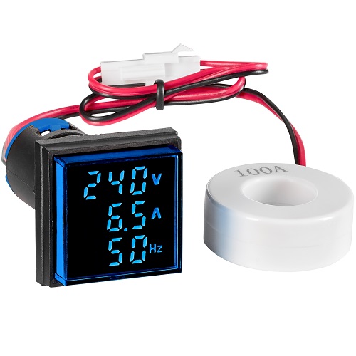 Schrack- Multimetru Digital 0-100A/50-500V AC, patrat, albastru - imagine 2