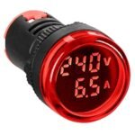 Schrack- Voltampermetru Digital 0-100A/50-500V AC, rotund, rosu