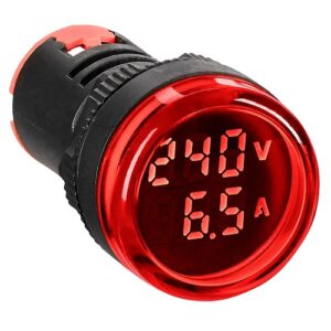 Schrack- Voltampermetru Digital 0-100A/50-500V AC, rotund, rosu