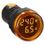 Schrack- Voltampermetru Digital 0-100A/50-500V AC, rotund, galben