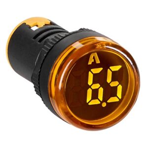 Schrack- Ampermetru Digital 0-100A AC, rotund, galben