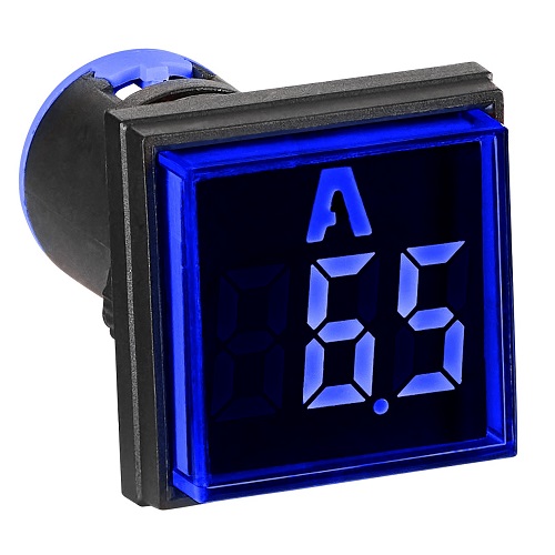 Schrack- Ampermetru Digital 0-100A AC, patrat, albastru