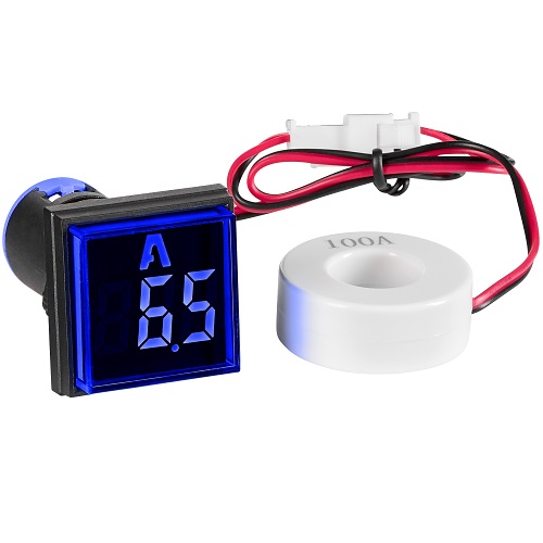 Schrack- Ampermetru Digital 0-100A AC, patrat, albastru - imagine 2