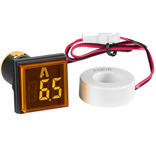 Schrack- Ampermetru Digital 0-100A AC, patrat, galben - imagine 2