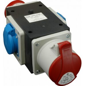 SEZ- Cutie distributie Fisa 1x16A, 5P (3P+N+PE) + Priza 1x16A, 5P (3P+N+E) + Schuko 2x16A, 3P, 400V, IP44