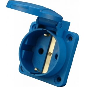 SEZ- Priza industriala 16A, 3P (2P+PE), 250V, cu capac, incastrata, IP54