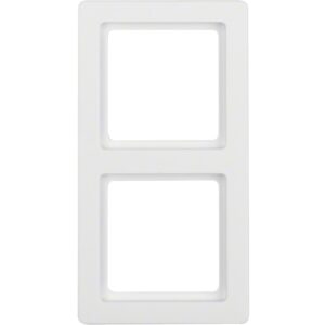 Berker Q.1- Ramă 2 aparate, alb polar catifelat