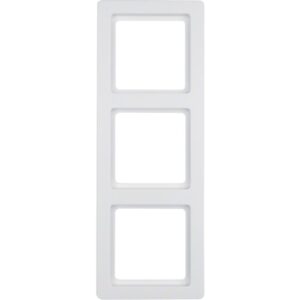 Berker Q.1- Ramă 3 aparate, alb polar catifelat