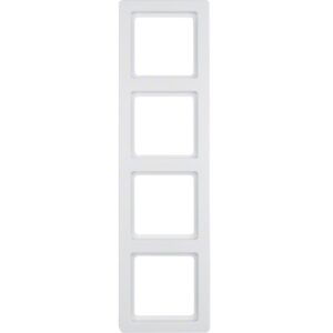 Berker Q.1- Ramă 4 aparate, alb polar catifelat