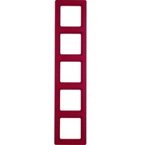 Berker Q.1- Ramă 5 aparate, roșu catifelat