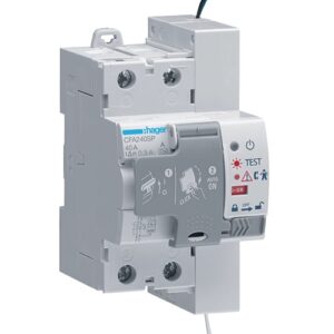 Hager RCCB- Întrerupător Diferențial 2P (1P+N), 40A, 300mA,  6kA, tip A, reanclanșare, 3M
