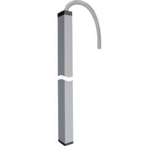 Hager DA- Coloană racordare tavan, 2m, dublă, fixare flexibilă, aluminiu anodizat