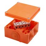 Doză derivație aparentă pătrată E90 105x105mm cleme ceramice 5P IP55, SEZ | 400400 / PO 105 5P/4