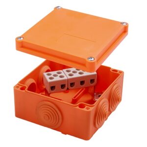 Doză derivație aparentă pătrată E90 105x105mm cleme ceramice 5P IP55, SEZ | 400400 / PO 105 5P/4