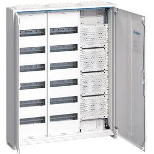 Tablou hibrid metalic multimedia 144 module aparent 950x800x165mm IP31, Hager Univers | FWB63K1