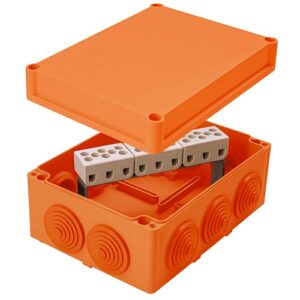 Doză derivație aparentă dreptunghiulară E90 155x115mm cleme ceramice 9P IP55, SEZ | 400421 / PO 155 9P/10