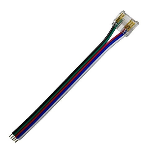 Conector cu cablu alimentare bandă LED COB RGBW 12mm IP44, Eurolamp | 145-72950