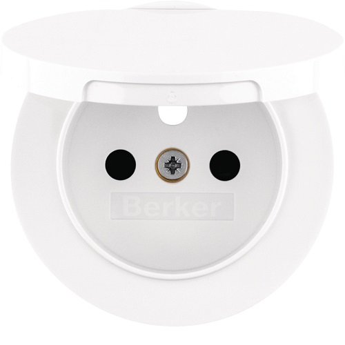 Mecanism Priză Schuko 16A cu capac rabatabil și protecție copii alb polar lucios IP20, Berker R.1 R.3 și R.8 | 47512089 - imagine 2
