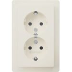 Priză SCHUKO dublă 16A 250V alb polar catifelat, Berker Q.1 | 47596089