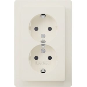 Priză SCHUKO dublă 16A 250V alb polar catifelat, Berker Q.1 | 47596089