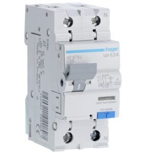 Disjunctor diferențial RCBO 1P+N 25A 300mA curbă C 6kA tip A, Hager | AF975J