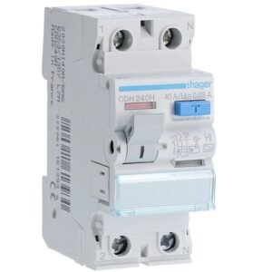 Întrerupător Diferențial RCCB 2P (1P+N) 40A 30mA tip A HI 6kA, Hager | CDH240H