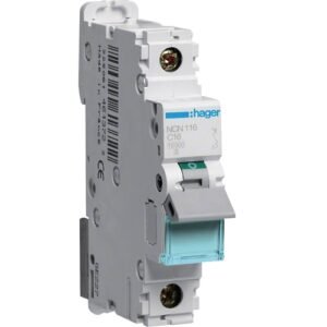 Disjunctor automat MCB 1P 16A 10kA curbă C 1M, Hager | NCN116