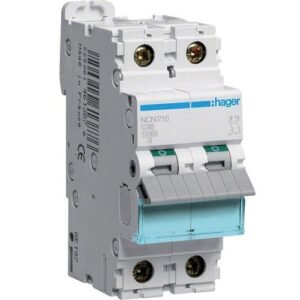 Disjunctor automat MCB 2P 16A 10kA curbă C 2M, Hager | NCN216