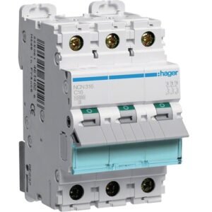 Disjunctor automat MCB 3P 16A 10kA curbă C 3M, Hager | NCN316