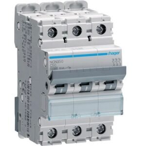 Disjunctor automat MCB 3P 50A 10kA curbă C 3M, Hager | NCN350