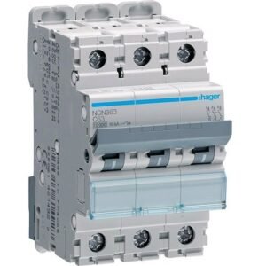 Disjunctor automat MCB 3P 63A 10kA curbă C 3M, Hager | NCN363