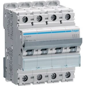 Disjunctor automat MCB 4P 4A 10kA curbă C 4M, Hager | NCN404