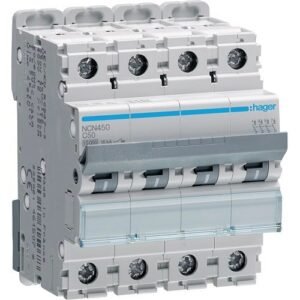 Disjunctor automat MCB 4P 50A 10kA curbă C 4M, Hager | NCN450
