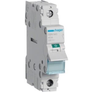 Întrerupător modular Separator 1P 40A 230V AC 1 modul, Hager | SBN140