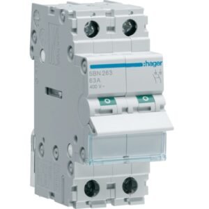 Întrerupător modular Separator 2P 63A 400V AC 2 module, Hager | SBN263