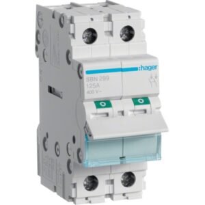 Întrerupător modular Separator 2P 125A 400V AC 2 module, Hager | SBN299