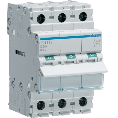 Întrerupător modular Separator 3P 125A 400V AC 3 module, Hager | SBN399