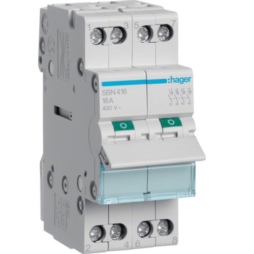 Întrerupător modular Separator 4P 16A 400V AC 2 module, Hager | SBN416