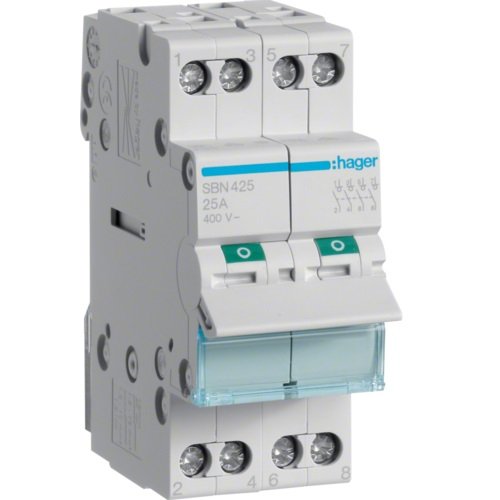 Întrerupător modular Separator 4P 25A 400V AC 2 module, Hager | SBN425